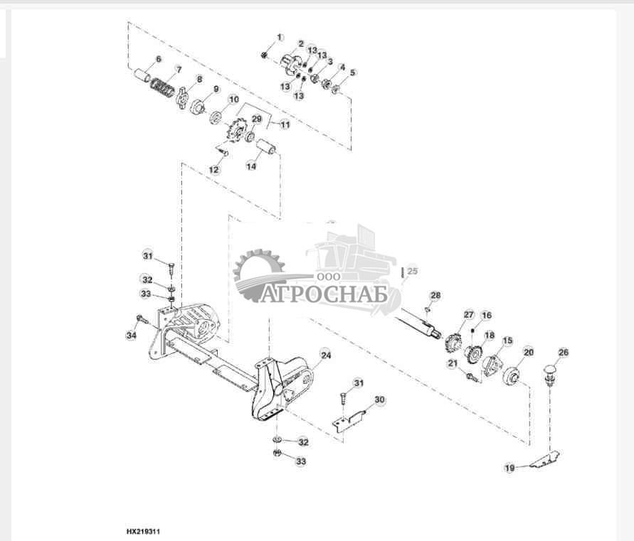 FEEDER HOUSE UPPER SHAFT AND SLIP CLUTCH 